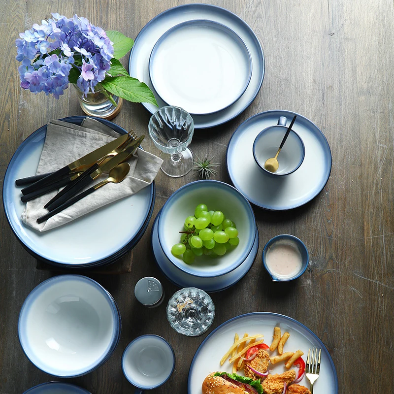 Color Gradient Plates And Cups Restaurant Ceramic Tableware Simple Style Bowls Chinese Elegant Food Containers Kitchen Utensils
Color Gradient Plates And Cups Restaurant Ceramic Tableware Simple Style Bowls Chinese Elegant Food Containers Kitchen Utensils