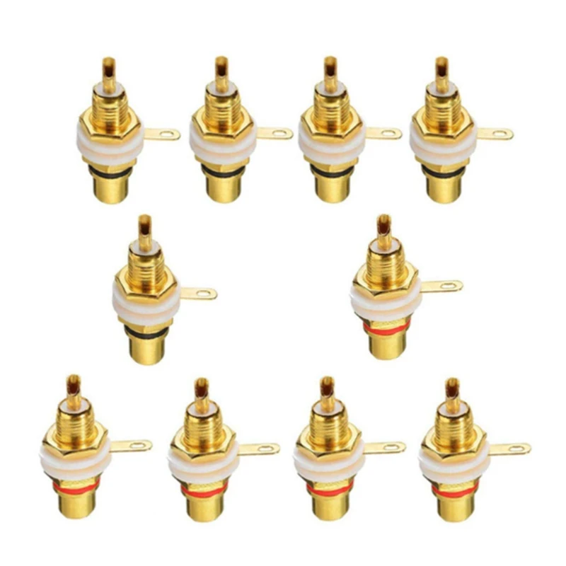 10Pcs RCA Female Jack Plated Rca Connector Gold Panel Mount Chassis Audio Socket Plug Bulkhead With Nut Solder Cup
10Pcs RCA Female Jack Plated Rca Connector Gold Panel Mount Chassis Audio Socket Plug Bulkhead With Nut Solder Cup