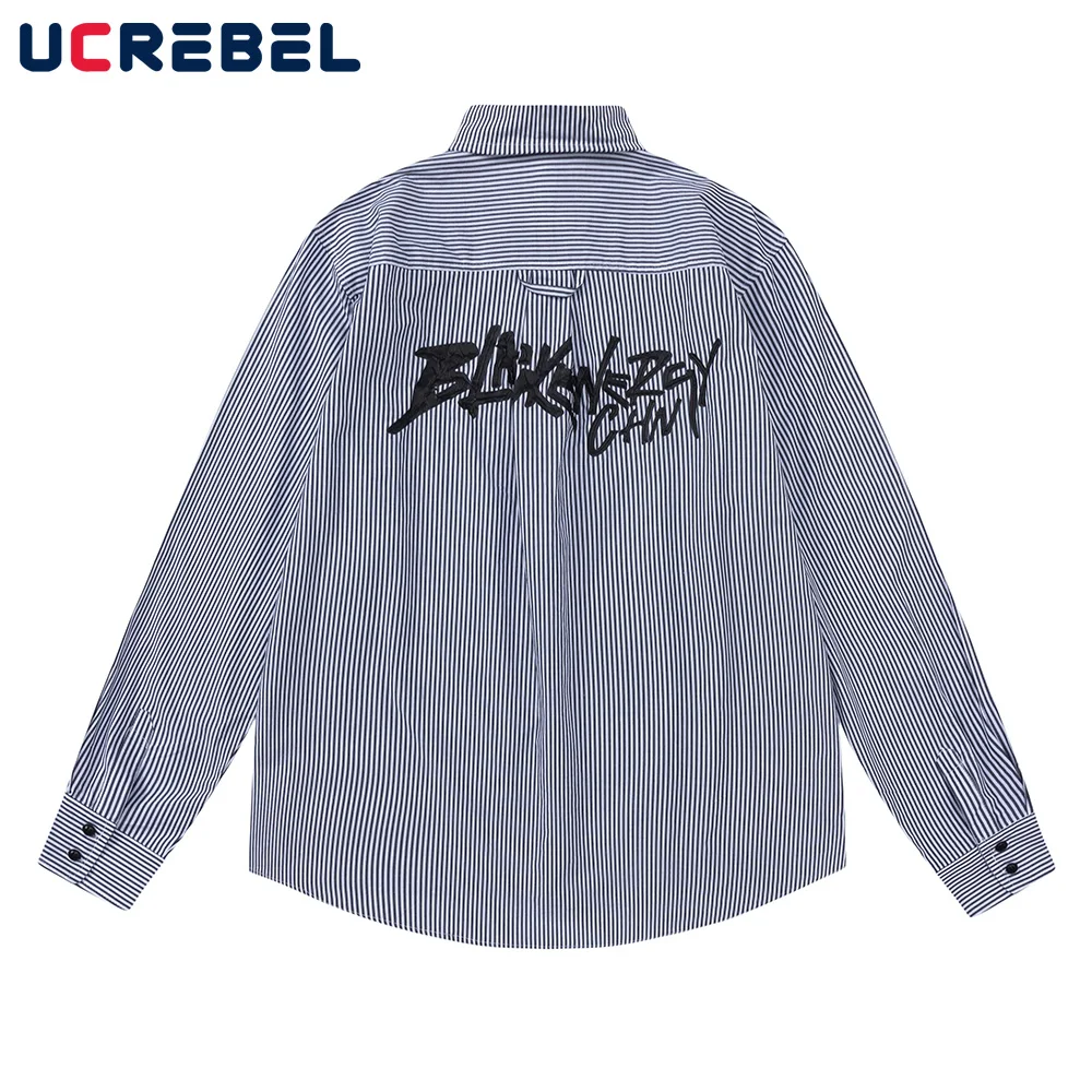 Рубашка мужская с длинным рукавом, свободная повседневная Уличная одежда в полоску, с отложным воротником, с буквенным принтом, осень
Рубашка мужская с длинным рукавом, свободная повседневная Уличная одежда в полоску, с отложным воротником, с буквенным принтом, осень