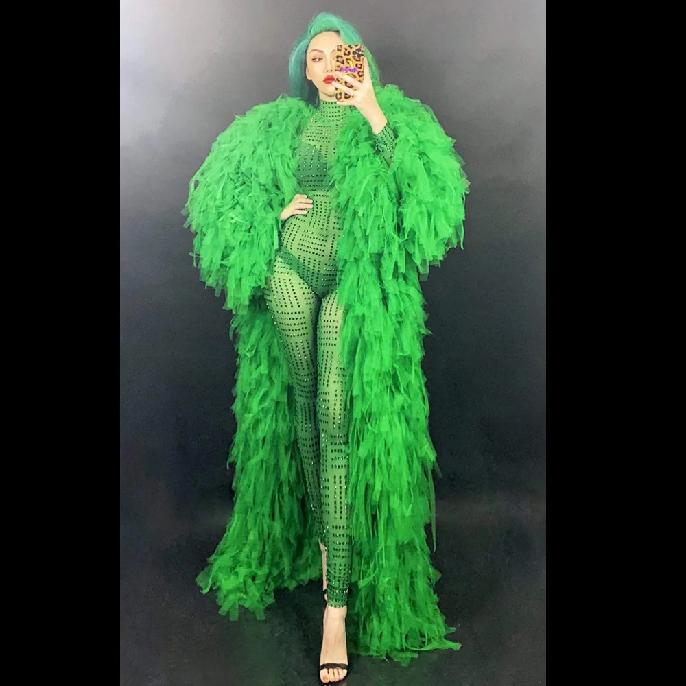 Rhinestones Jumpsuit Long Sleeves Coat Stretch Sexy Bodysuit Women Birthday Stage Play Celebrate Dress Dancer Party Show Outfit
Rhinestones Jumpsuit Long Sleeves Coat Stretch Sexy Bodysuit Women Birthday Stage Play Celebrate Dress Dancer Party Show Outfit