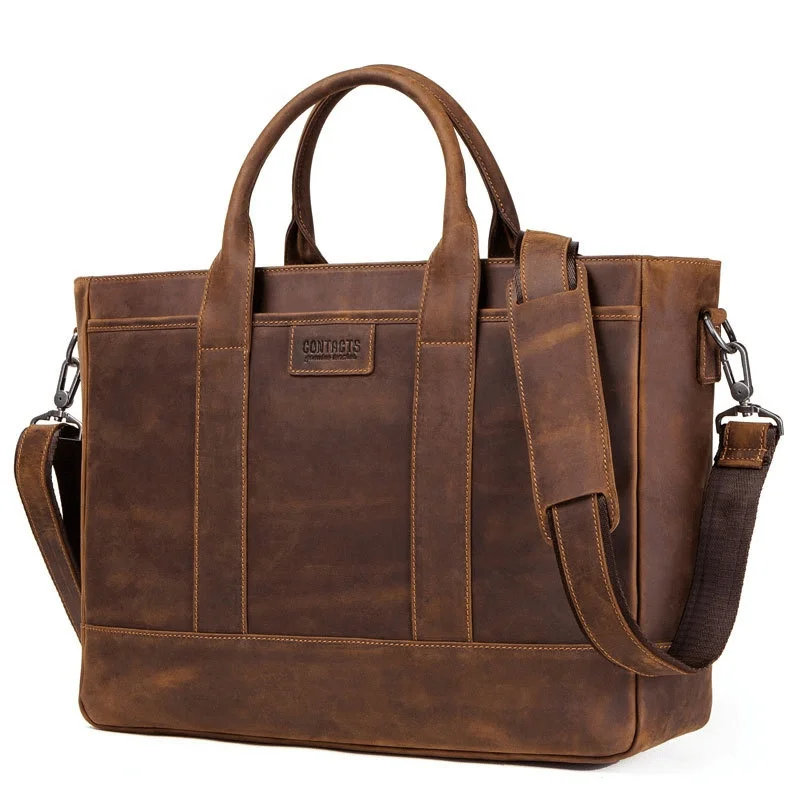 Cowhide Men's Crossbody Business Briefcase Genuine Leather Laptop Handbag High Quality High-capacity Single Shoulder Travel Bag 
Cowhide Men's Crossbody Business Briefcase Genuine Leather Laptop Handbag High Quality High-capacity Single Shoulder Travel Bag