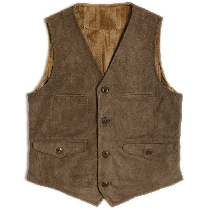 Men's Corduroy and Suede Vest with Pockets Classic Vintage Sleeveless Blazer Working Formal Vest Wedding Party Dress Brown Khaki
Men's Corduroy and Suede Vest with Pockets Classic Vintage Sleeveless Blazer Working Formal Vest Wedding Party Dress Brown Khaki