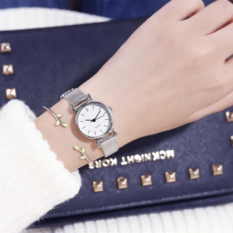 

Женские часы Netted нишевая серия Sen Женская Студенческая Корейская версия, минималистичные трендовые часы темпераментные часы для студентов
