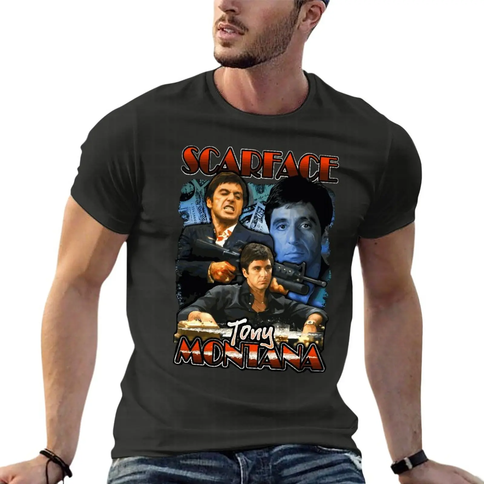 Tony Montana Scarface 90S Retro Oversized T-Shirts Personalized Mens Clothing 100% Cotton Streetwear Large Size Top Tee
Tony Montana Scarface 90S Retro Oversized T-Shirts Personalized Mens Clothing 100% Cotton Streetwear Large Size Top Tee