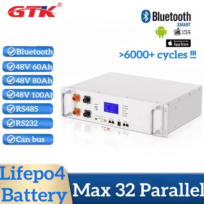 Литий-железо-фосфатная солнечная батарея GTK 48 в 100 Ач 5 кВт Lifepo4 60 ач 80 Ач макс 32 параллельная с CAN RS485 RS232 для солнечной системы RV
Литий-железо-фосфатная солнечная батарея GTK 48 в 100 Ач 5 кВт Lifepo4 60 ач 80 Ач макс 32 параллельная с CAN RS485 RS232 для солнечной системы RV