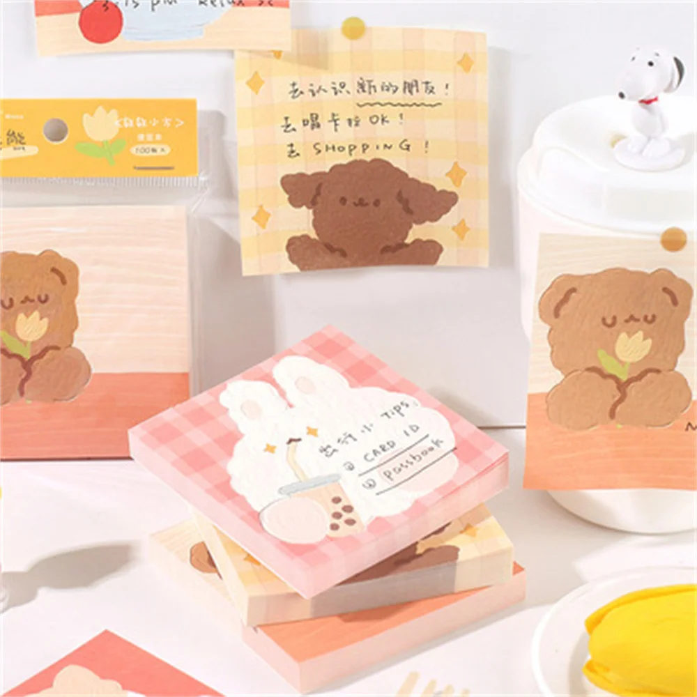 100 Sheets Cartoon Bunny Bear Memo Pad DIY Hand Account Journal Decorations Paper Cute Message Notepads Kawaii Stationery
100 Sheets Cartoon Bunny Bear Memo Pad DIY Hand Account Journal Decorations Paper Cute Message Notepads Kawaii Stationery