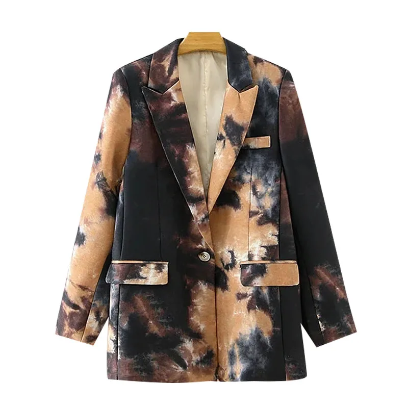 Women Fashion Single Button Graffiti Print Blazer Coat Vintage Long Sleeve Pockets Female Outerwear Chic Tops
Women Fashion Single Button Graffiti Print Blazer Coat Vintage Long Sleeve Pockets Female Outerwear Chic Tops