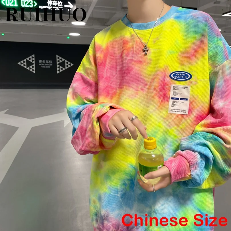 RUIHUO Dyeing Streetwear Men Sweatshirts Korean Fashion Crewneck Sweatshirt Men Clothing Harajuku Hip Hop Chinese Size 3XL 2022
RUIHUO Dyeing Streetwear Men Sweatshirts Korean Fashion Crewneck Sweatshirt Men Clothing Harajuku Hip Hop Chinese Size 3XL 2022