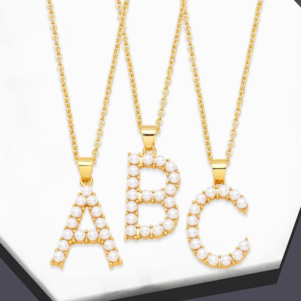 Popular Niche Design Inlaid with Imitation Pearl 26 Letter Necklace Fashionable Gold English Letter O Chain Pendant Wholesale
Popular Niche Design Inlaid with Imitation Pearl 26 Letter Necklace Fashionable Gold English Letter O Chain Pendant Wholesale