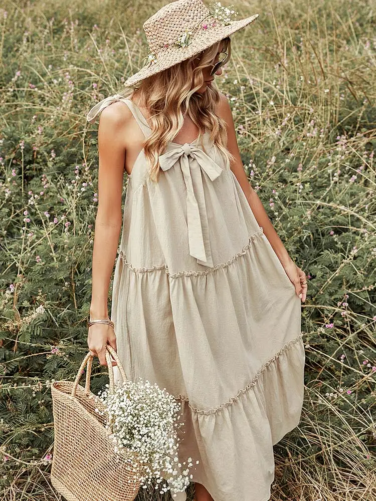 WildPinky A-line Cotton High Waist Women Dress Long Summer Bow Tie Sleeveless Sundress Casual Solid Strap Dress Vestidos
WildPinky A-line Cotton High Waist Women Dress Long Summer Bow Tie Sleeveless Sundress Casual Solid Strap Dress Vestidos