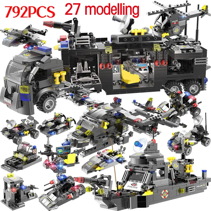 485-792PCS 8in1 SWAT Police City Truck Brick Building Blocks City Helicopter Bricks Kit Educational Toys for Children
485-792PCS 8in1 SWAT Police City Truck Brick Building Blocks City Helicopter Bricks Kit Educational Toys for Children