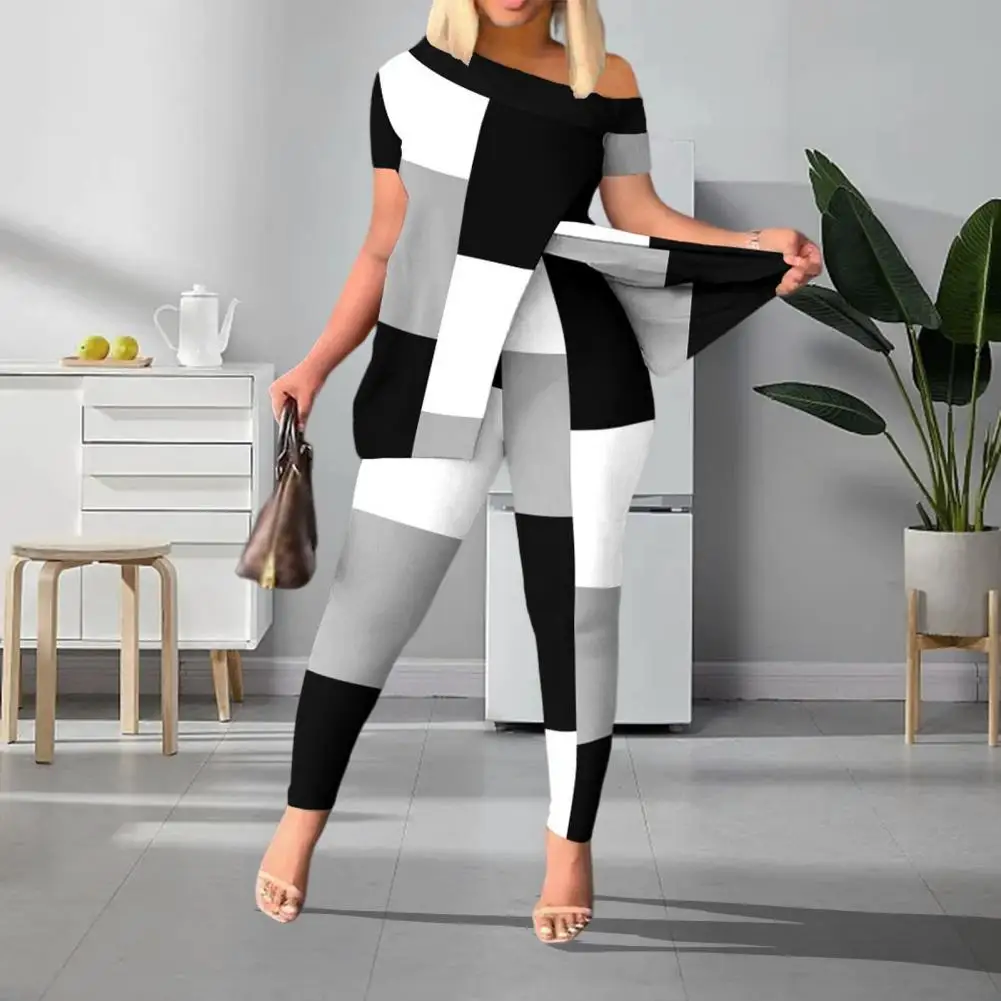 2Pcs/Set Printing Outfit Short Sleeve Women Outfit Summer Letter Print T-shirt Pencil Trousers Set
2Pcs/Set Printing Outfit Short Sleeve Women Outfit Summer Letter Print T-shirt Pencil Trousers Set