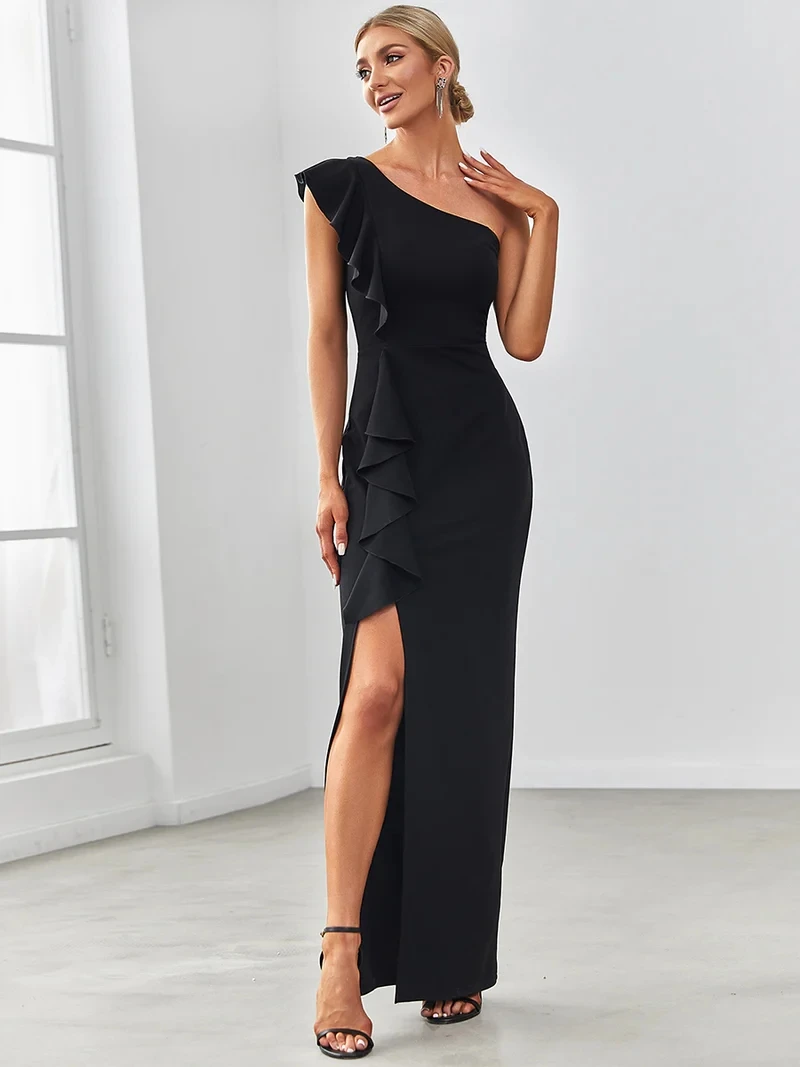 Elegant Evening Dress Long One-Shoulder Side of Fungus Split Floor Length Gown 2022 Ever Pretty of Simple Party Prom Women Dress
Elegant Evening Dress Long One-Shoulder Side of Fungus Split Floor Length Gown 2022 Ever Pretty of Simple Party Prom Women Dress