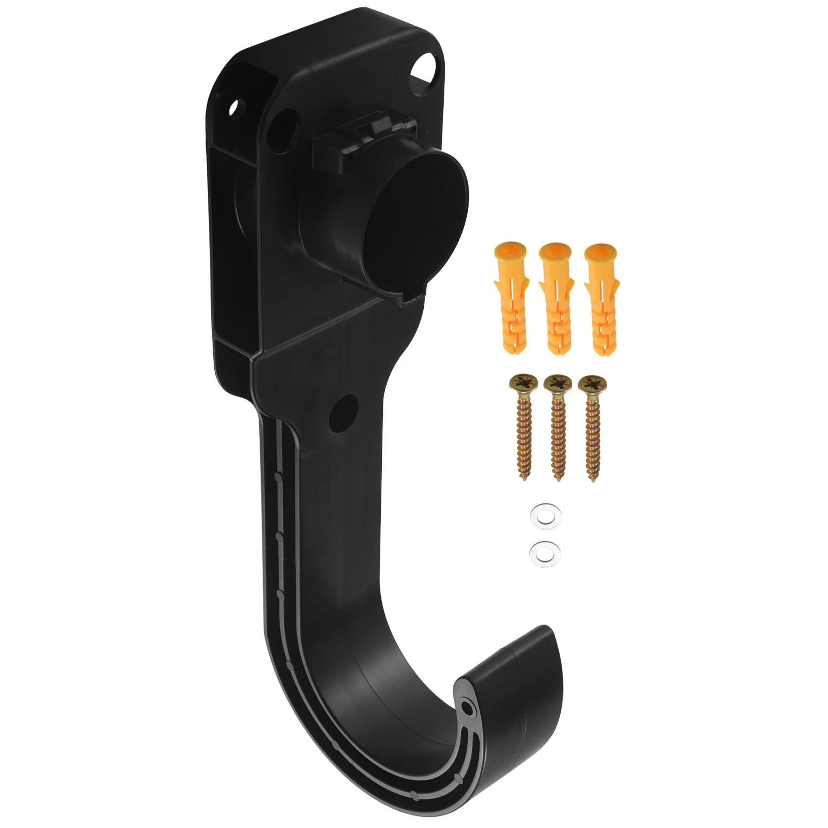 Cord Holder EV Charger Nozzle-Holster Dock and J-Hook Combination for J1772 Connector
Cord Holder EV Charger Nozzle-Holster Dock and J-Hook Combination for J1772 Connector
