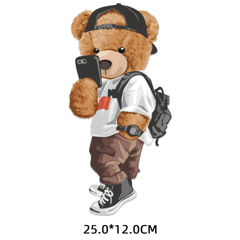 Fashion Selfie Bear Thermal Stickers Stripe Sport Animals Bear Iron-on Transfers for Clothing Thermoadhesive Patches on Clothes
Fashion Selfie Bear Thermal Stickers Stripe Sport Animals Bear Iron-on Transfers for Clothing Thermoadhesive Patches on Clothes