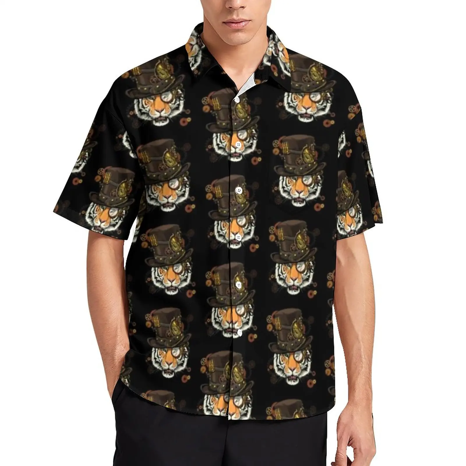 Steampunk Tiger Blouses Man Medieval And Victorian Art Casual Shirts Hawaii Short Sleeve Graphic Fashion Oversize Beach Shirt
Steampunk Tiger Blouses Man Medieval And Victorian Art Casual Shirts Hawaii Short Sleeve Graphic Fashion Oversize Beach Shirt
