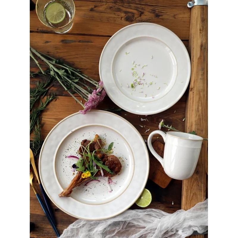 European Style French Retro Vintage Ceramic Dinner Plate Italian Pasta Dish Creative Flat Plate Dish Dim Sum Plate Breakfast Pla
European Style French Retro Vintage Ceramic Dinner Plate Italian Pasta Dish Creative Flat Plate Dish Dim Sum Plate Breakfast Pla