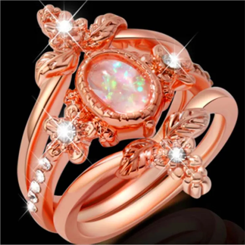 3-piece Romantic Elegant Rose Gold Women's Imitation Australian Treasure Ring Set Engagement Ring Charm Jewelry Wholesale Price
3-piece Romantic Elegant Rose Gold Women's Imitation Australian Treasure Ring Set Engagement Ring Charm Jewelry Wholesale Price