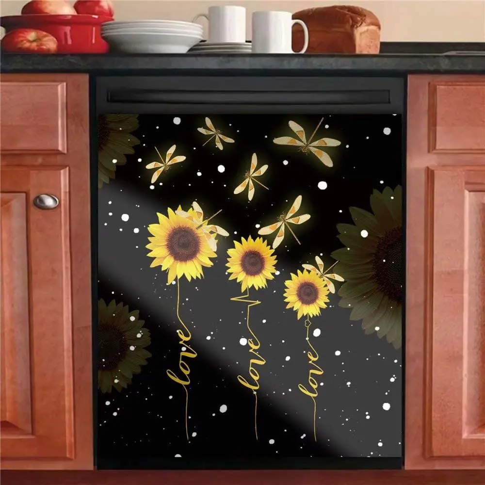 Magntic Sunflower Dragonfly Dishwasher Cover Sticker,Kitchen Decor Fridge Floral Magntic Waterproof Panel Deca,You are My Sunshi
Magntic Sunflower Dragonfly Dishwasher Cover Sticker,Kitchen Decor Fridge Floral Magntic Waterproof Panel Deca,You are My Sunshi