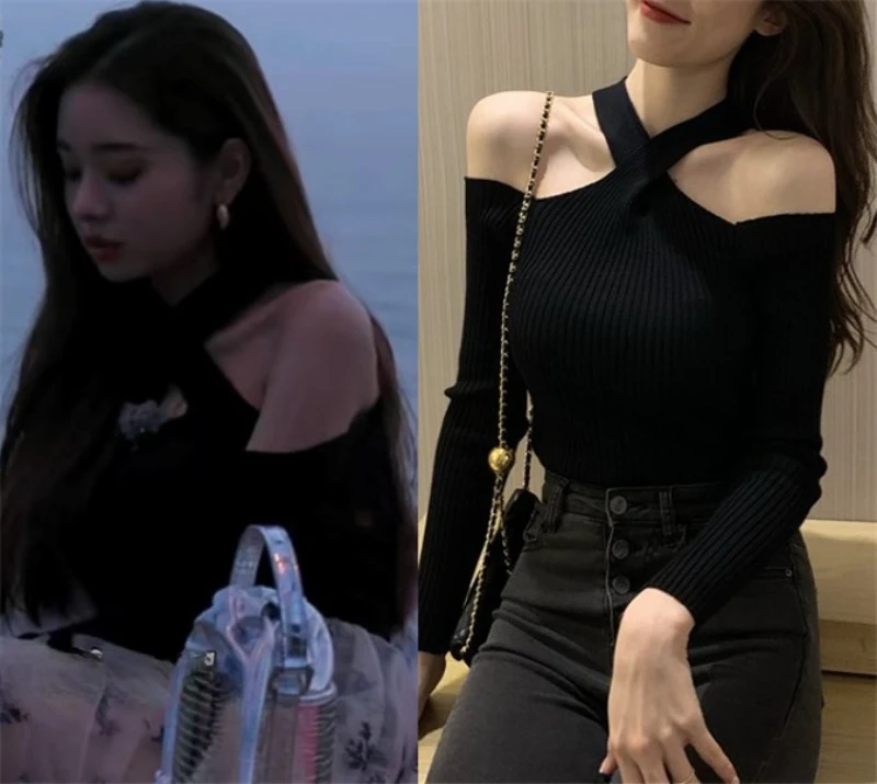 Kpop Korean Singer Sexy Off-Shoulder Cross Halter Knitted T-shirt Women Summer Streetwear Tees Nightclub Hot Girl Slim Crop Tops
Kpop Korean Singer Sexy Off-Shoulder Cross Halter Knitted T-shirt Women Summer Streetwear Tees Nightclub Hot Girl Slim Crop Tops