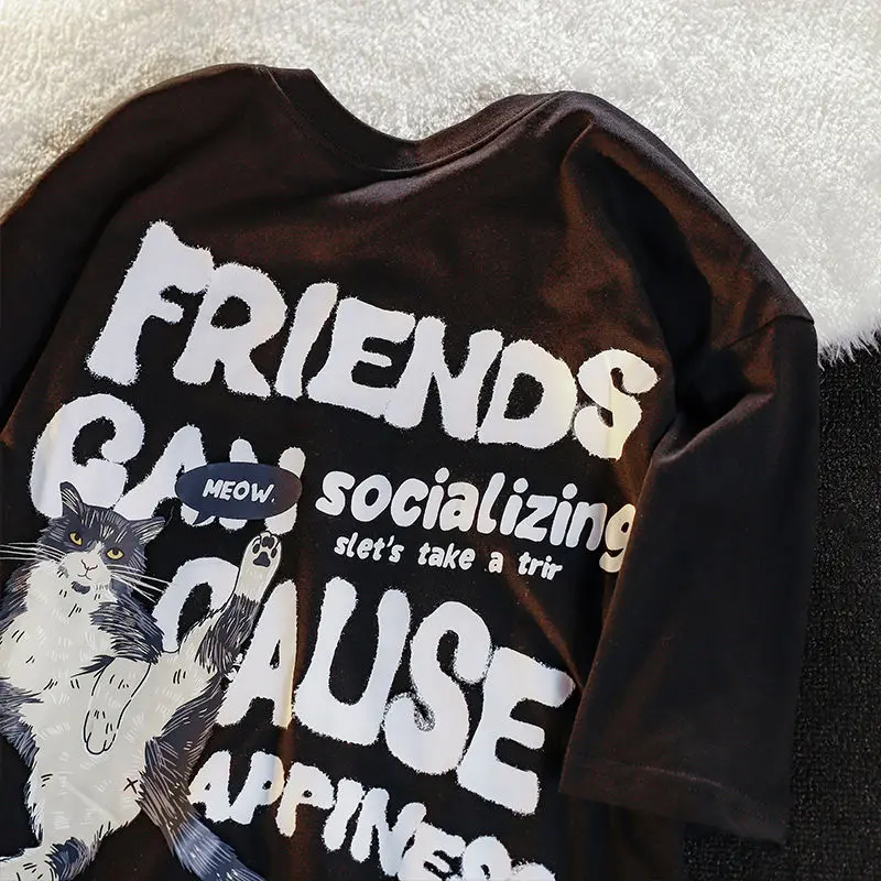 Темно-зеленая летняя хлопковая футболка в американском ретро-стиле с принтом кошки, мужская и женская Свободная футболка в Корейском стиле,...
Темно-зеленая летняя хлопковая футболка в американском ретро-стиле с принтом кошки, мужская и женская Свободная футболка в Корейском стиле,...