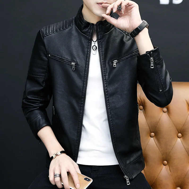 2022 Autumn/winter New Men's Leisure Motorcycle Leather Jacket Trend Slim Youth Standing Collar PU Leather Jacket Men's Jacket
2022 Autumn/winter New Men's Leisure Motorcycle Leather Jacket Trend Slim Youth Standing Collar PU Leather Jacket Men's Jacket