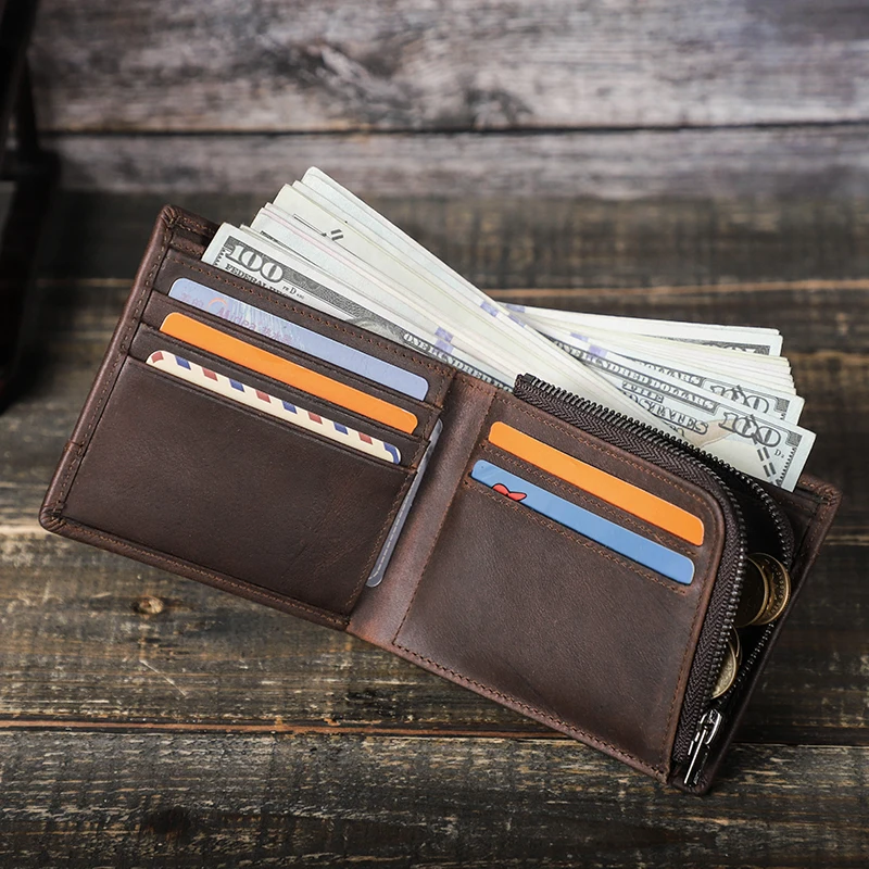 CONTACT'S Genuine Leather Small Wallet Men Card Holder RFID Vintage Male Wallets Bifold Design Zipper Money Coin Purses Pocket
CONTACT'S Genuine Leather Small Wallet Men Card Holder RFID Vintage Male Wallets Bifold Design Zipper Money Coin Purses Pocket