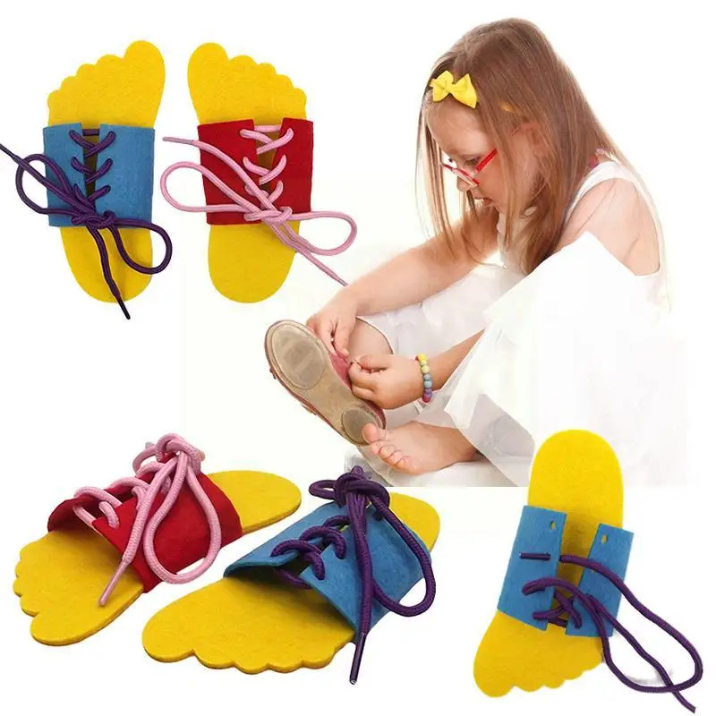 Kids Felt Toy Practice Tying Shoelaces Handmade Threading Board Puzzle Home Kids Aids Toy Teaching Toys Kindergarten Educat E2b1 
Kids Felt Toy Practice Tying Shoelaces Handmade Threading Board Puzzle Home Kids Aids Toy Teaching Toys Kindergarten Educat E2b1