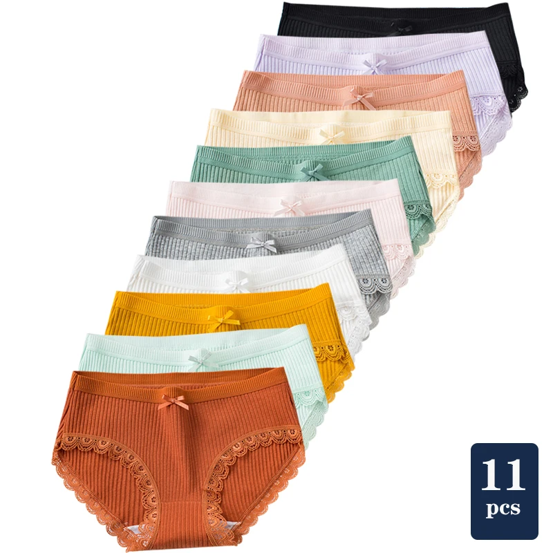 11pcs Cotton Sexy Lace Panties Women Comfortable Underwear Cute Soft Breathable Mid Waist Briefs Seamless Lingerie Large Size
11pcs Cotton Sexy Lace Panties Women Comfortable Underwear Cute Soft Breathable Mid Waist Briefs Seamless Lingerie Large Size
