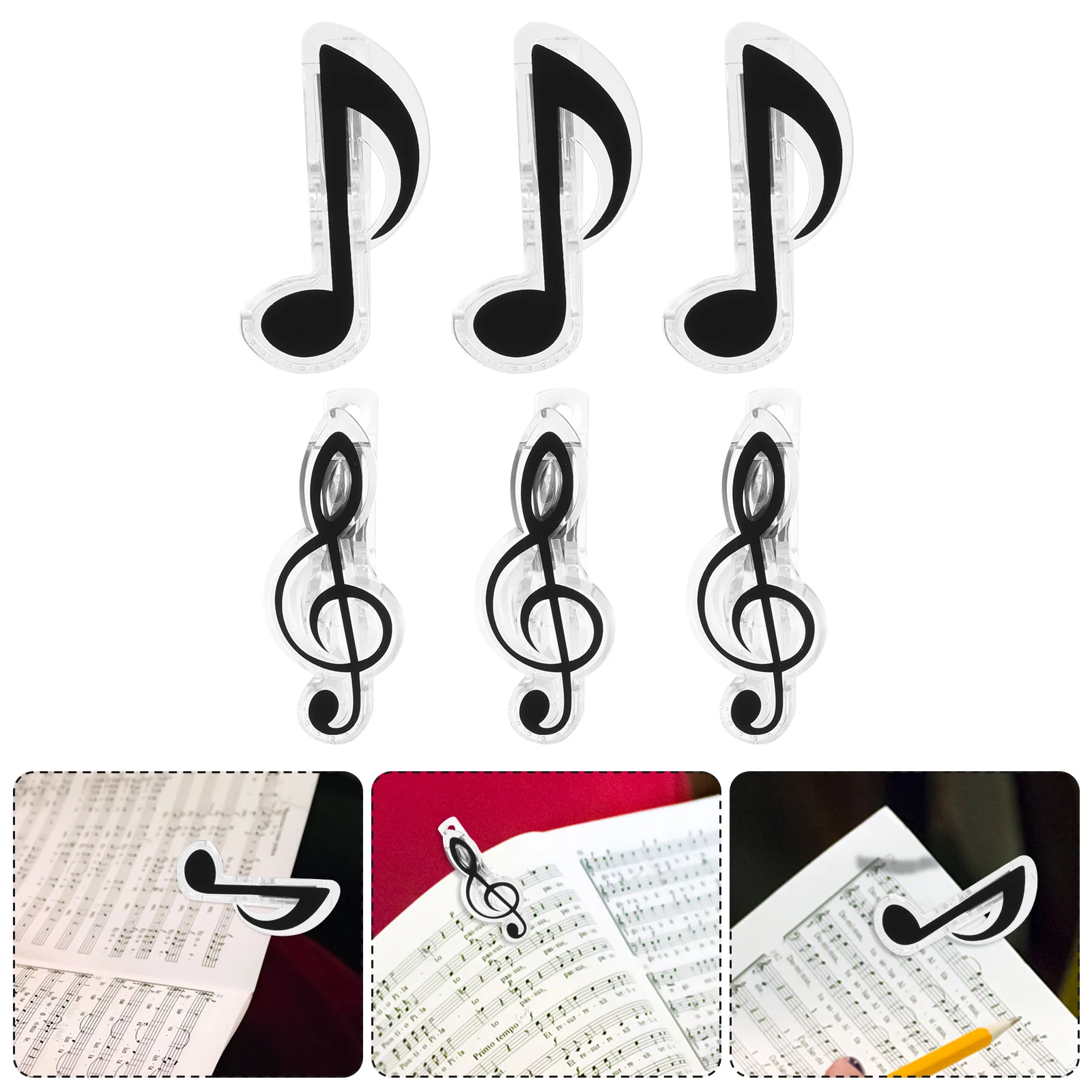 6pcs Creative Music Book Clips Score Clips Sheet Clips Music Note Clips (Black)
6pcs Creative Music Book Clips Score Clips Sheet Clips Music Note Clips (Black)