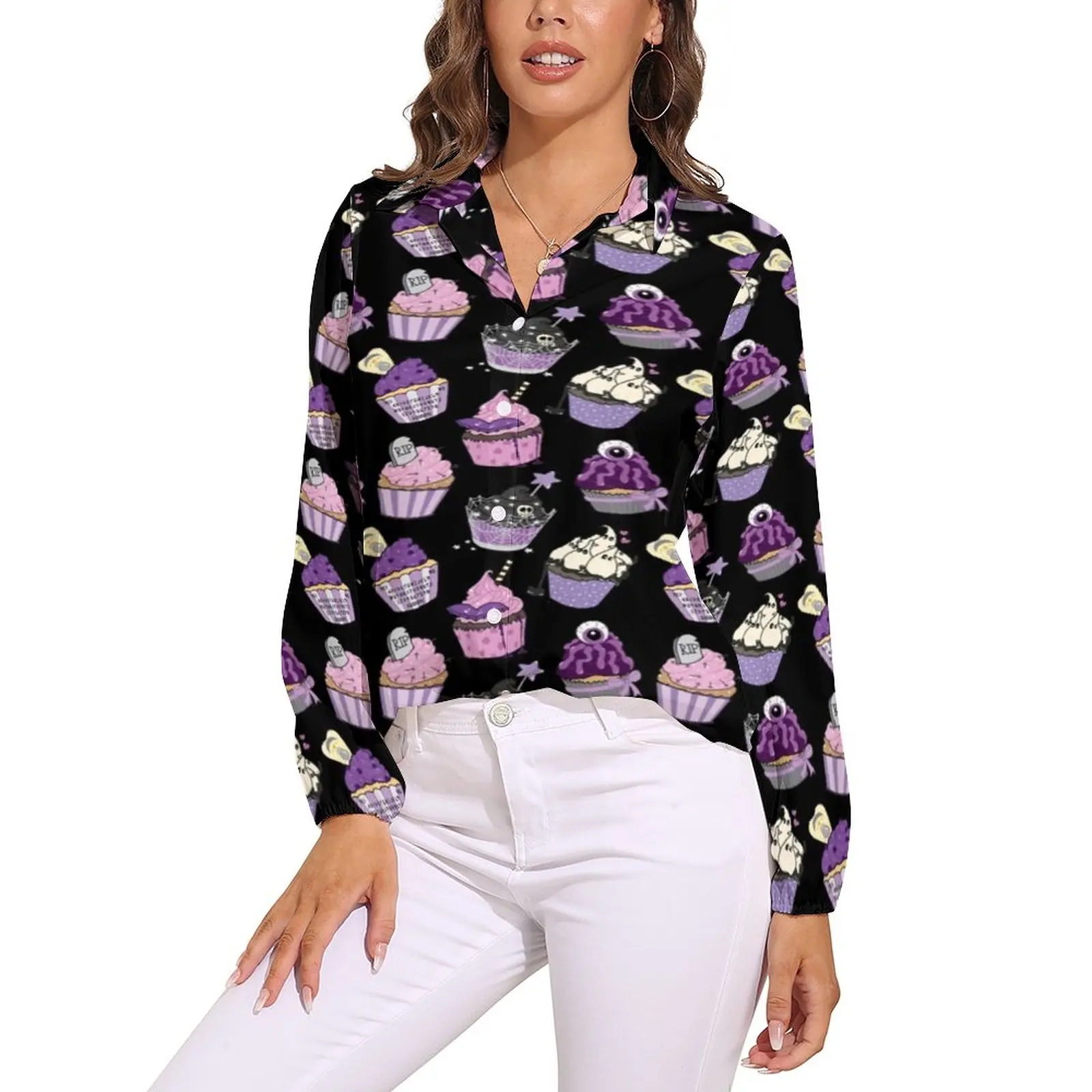 Cartoon Gothic Loose Blouse Funny Ice Cream Casual Oversized Blouses Female Long-Sleeve Retro Shirt Spring Printed Tops
Cartoon Gothic Loose Blouse Funny Ice Cream Casual Oversized Blouses Female Long-Sleeve Retro Shirt Spring Printed Tops