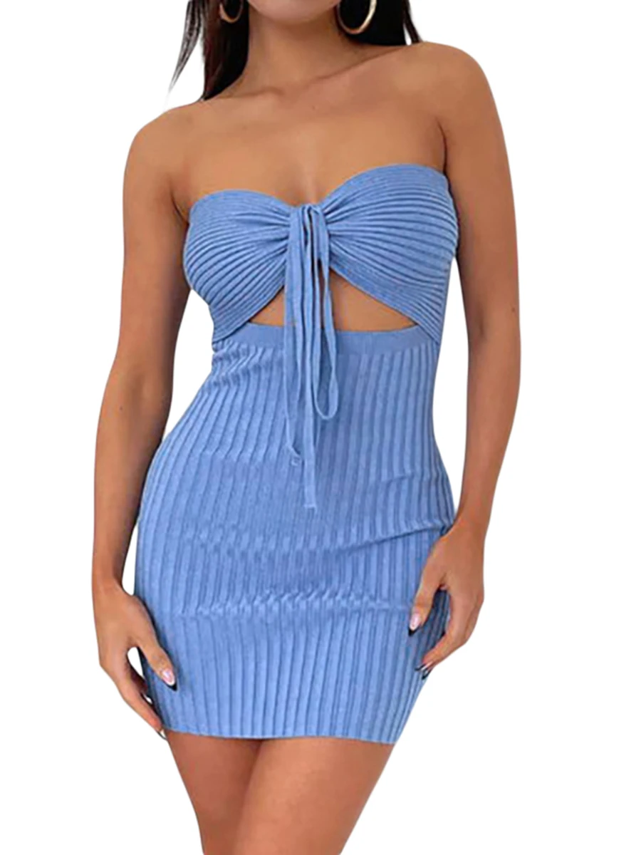 Женское мини-платье-футляр Y2k с открытыми плечами, открытая спина без бретелек, облегающие ребристые трикотажные короткие платья
Женское мини-платье-футляр Y2k с открытыми плечами, открытая спина без бретелек, облегающие ребристые трикотажные короткие платья