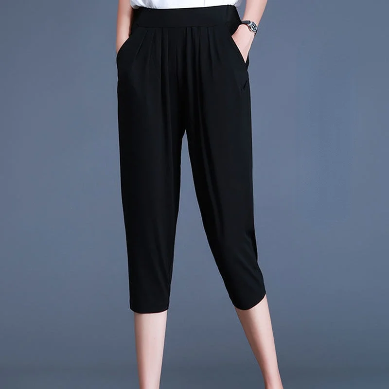 5XL 6XL Women Black Capris Pants Female Women's Summer Breeches 2022 High Waist Baggy Pants Office Lady Harem Calf-Length Pant
5XL 6XL Women Black Capris Pants Female Women's Summer Breeches 2022 High Waist Baggy Pants Office Lady Harem Calf-Length Pant