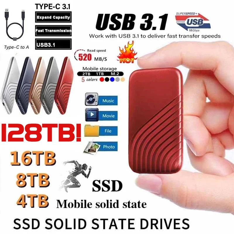Hot Sales Original High-speed Portable SSD 2TB External Hard Drive Mass Storage USB 3.0 Interface for Laptops Computer Notebook
Hot Sales Original High-speed Portable SSD 2TB External Hard Drive Mass Storage USB 3.0 Interface for Laptops Computer Notebook