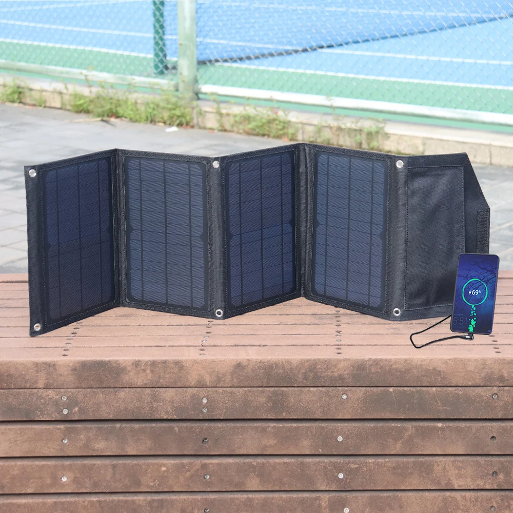 30W Foldable Solar Panel Portable Charger 5V USB QC3.0 charging for Camping Portable Power Station Cell Phone tablet Power Bank
30W Foldable Solar Panel Portable Charger 5V USB QC3.0 charging for Camping Portable Power Station Cell Phone tablet Power Bank