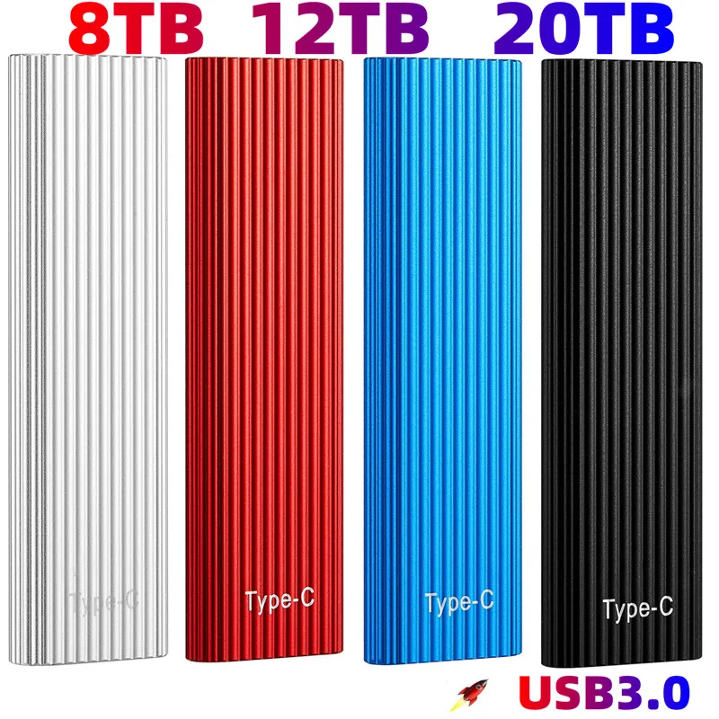 Твердотельный Накопитель SSD для мобильных устройств, 20 ТБ, 12 ТБ, жесткий диск для компьютера, портативный накопитель USB 3,0, твердотельный нако...