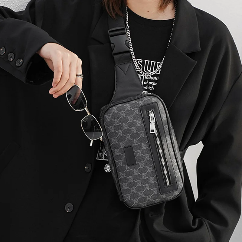 

Модная Роскошная маленькая сумка через плечо для мужчин, брендовая дизайнерская нагрудная сумочка-слинг на ремне, кожаная уличная сумка