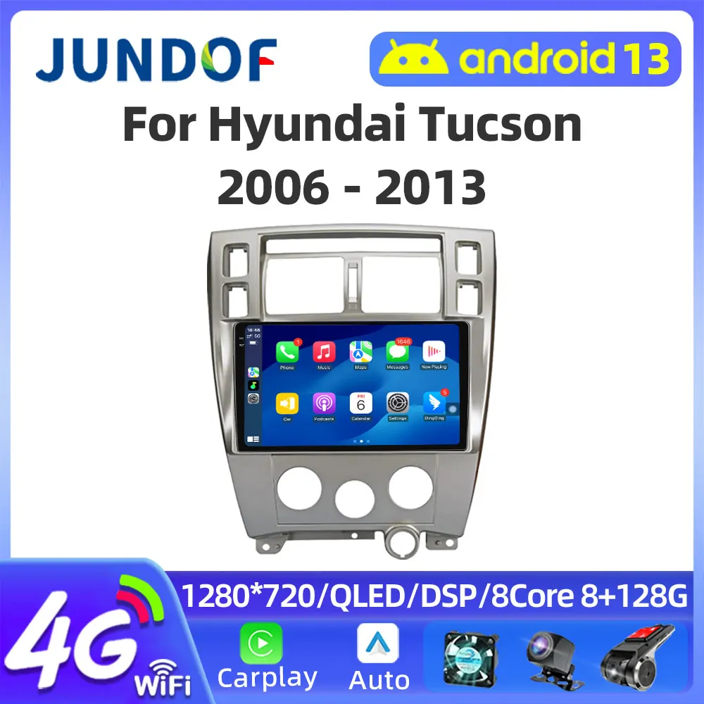 JUNDOF 10 дюймов 2Din Android10 автомобильный радиоприемник для Hyundai Tucson MT 2006-2013 GPS Navi