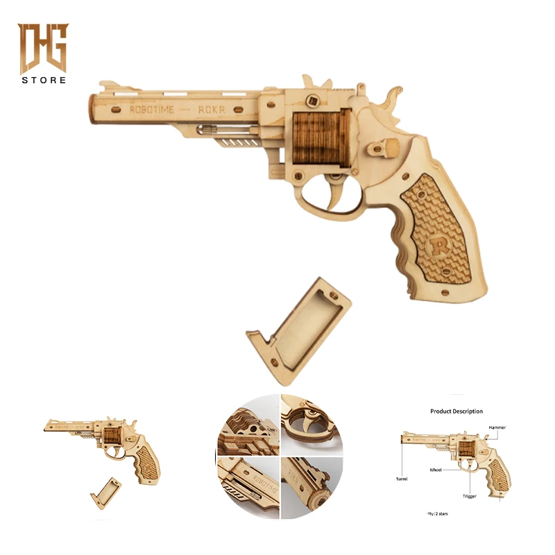 Original 3D Pistol Scatter With Rubber Band Bullet Wooden Assemble Easy Puzzle Model Building Block Toys Kids Adults Funny Toy
Original 3D Pistol Scatter With Rubber Band Bullet Wooden Assemble Easy Puzzle Model Building Block Toys Kids Adults Funny Toy