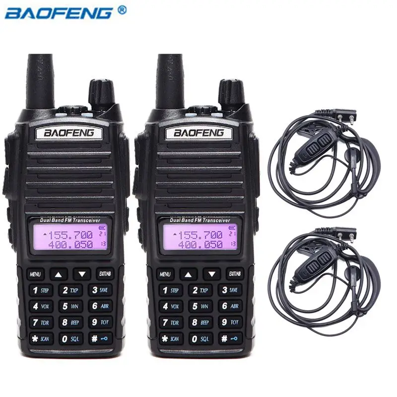 

2pcs BaoFeng UV-82 5W Walkie Talkie Dual Band VHF/UHF Double PTT BAOFENG Uv-82 Amateur Portable Radios baofeng uv 5r cb radio