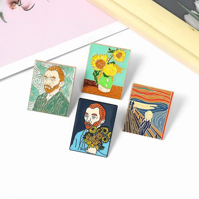 Van Gogh Vincent Famous Art Paintings Pins Badge Quiet Starry Sky Enamel Night Backpack Bag Artist Crowd Artistic Brooch Jewelry
Van Gogh Vincent Famous Art Paintings Pins Badge Quiet Starry Sky Enamel Night Backpack Bag Artist Crowd Artistic Brooch Jewelry