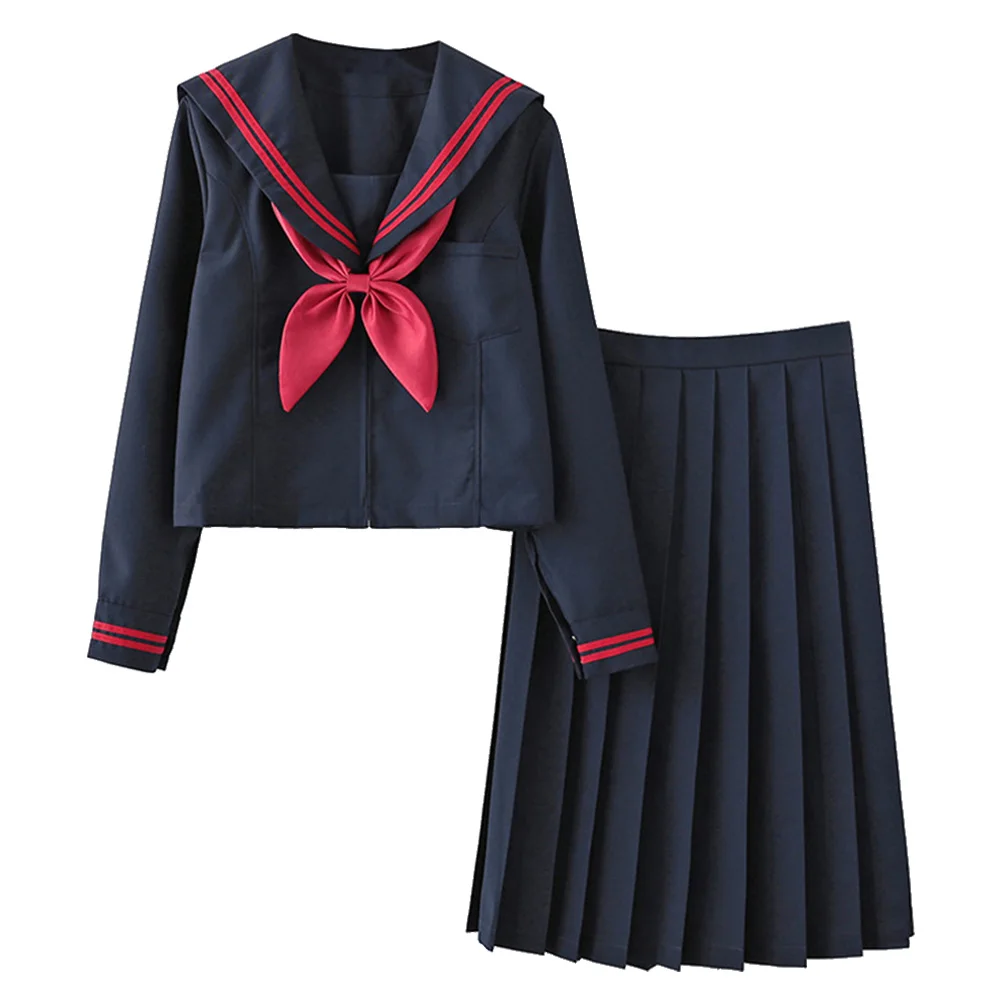 Black Red JK Uniform Summer Long Sleeve Japanese School Uniforms Girls Sailor Sets Pleated Skirt JK Uniform COS Costume
Black Red JK Uniform Summer Long Sleeve Japanese School Uniforms Girls Sailor Sets Pleated Skirt JK Uniform COS Costume