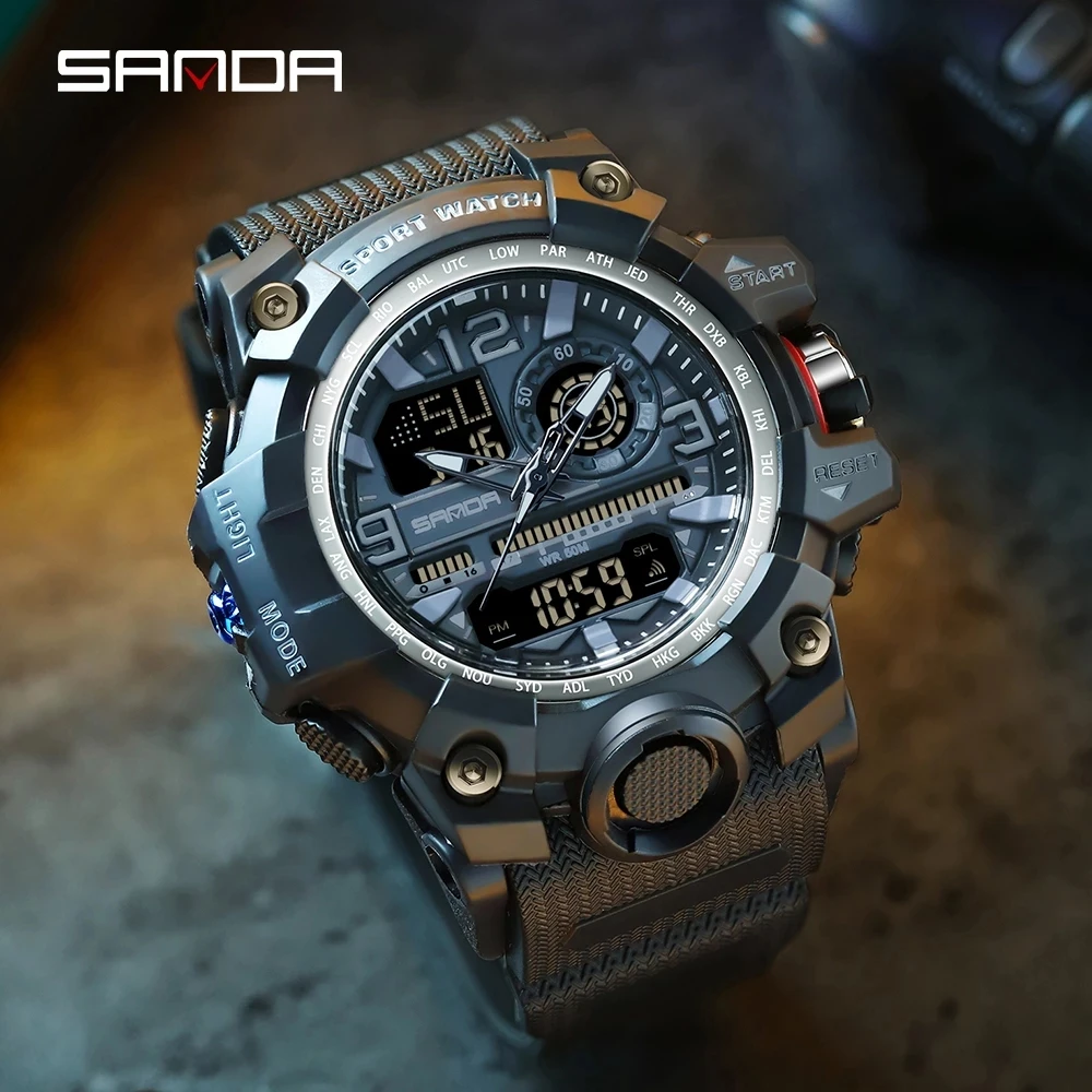 SANDA 2023 G style new men's watch 50M waterproof impact sports military quartz watch men's digital watch clock 3133
SANDA 2023 G style new men's watch 50M waterproof impact sports military quartz watch men's digital watch clock 3133