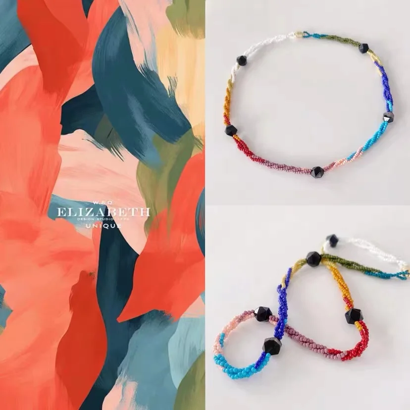 Original new lovely pure handmade color contrast black agate beaded necklace female
Original new lovely pure handmade color contrast black agate beaded necklace female