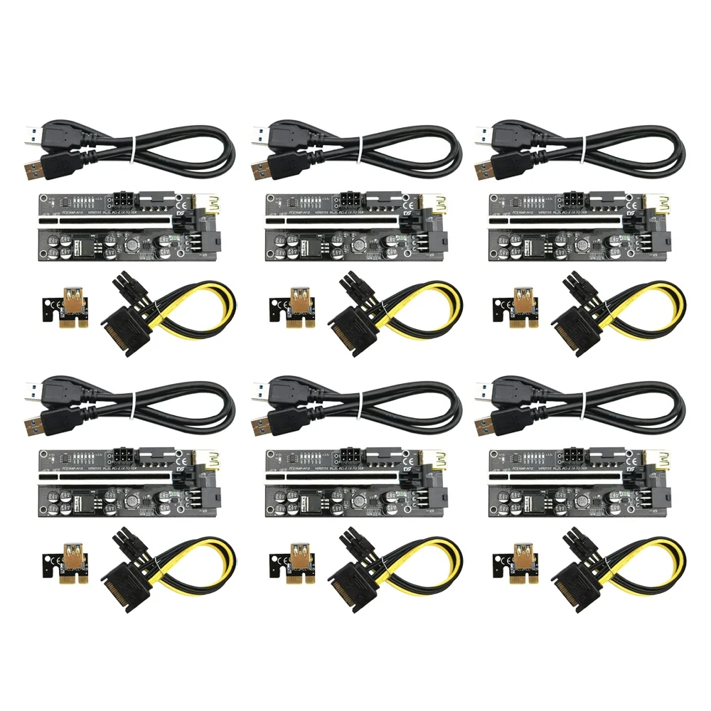 VER010S PLUS PCI-E 1X to 16X Riser Card Extension Cable USB 3.0 High-Speed Graphics Card 8 Solid Capacitors Black 
VER010S PLUS PCI-E 1X to 16X Riser Card Extension Cable USB 3.0 High-Speed Graphics Card 8 Solid Capacitors Black