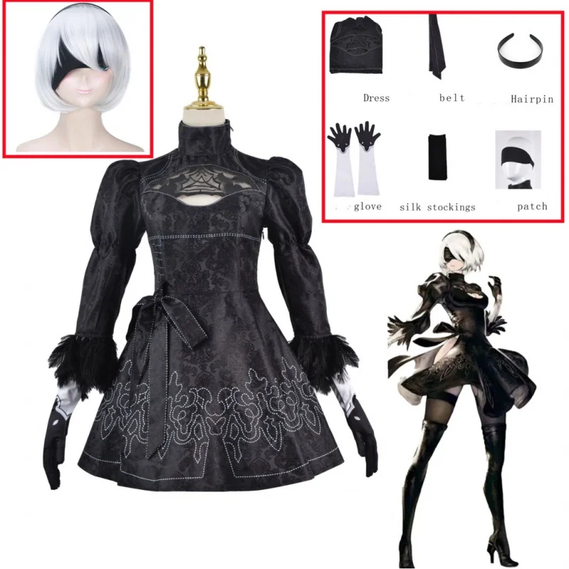 Skir 2b Cosplay Nier Automata Yorha Cosplay YoRHa No. 2 Type B Costume Anime Women Dress Fancy Halloween Girls Party Clothes 
Skir 2b Cosplay Nier Automata Yorha Cosplay YoRHa No. 2 Type B Costume Anime Women Dress Fancy Halloween Girls Party Clothes