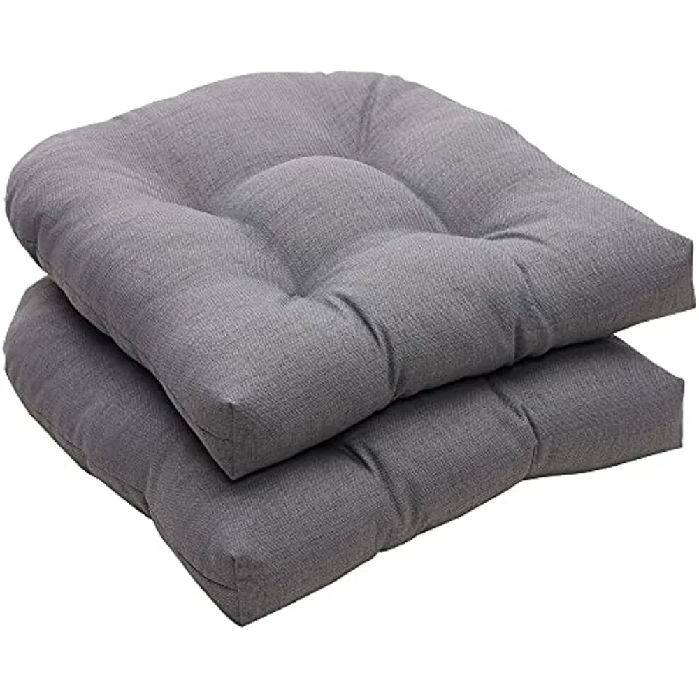 

Perfect Outdoor/Indoor Rave Graphite Tufted Seat Cushions (Round Back), 2 Count (Pack of 1), Grey