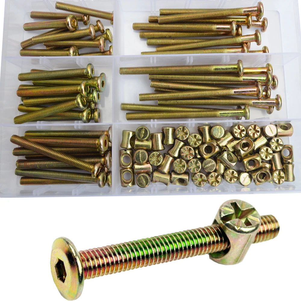 M6 Furniture Bolts And Nuts Set With Barrel Dowel Baby Bed Connector Fastener Fixing Steel Zinc Screws Assortment Kit
M6 Furniture Bolts And Nuts Set With Barrel Dowel Baby Bed Connector Fastener Fixing Steel Zinc Screws Assortment Kit