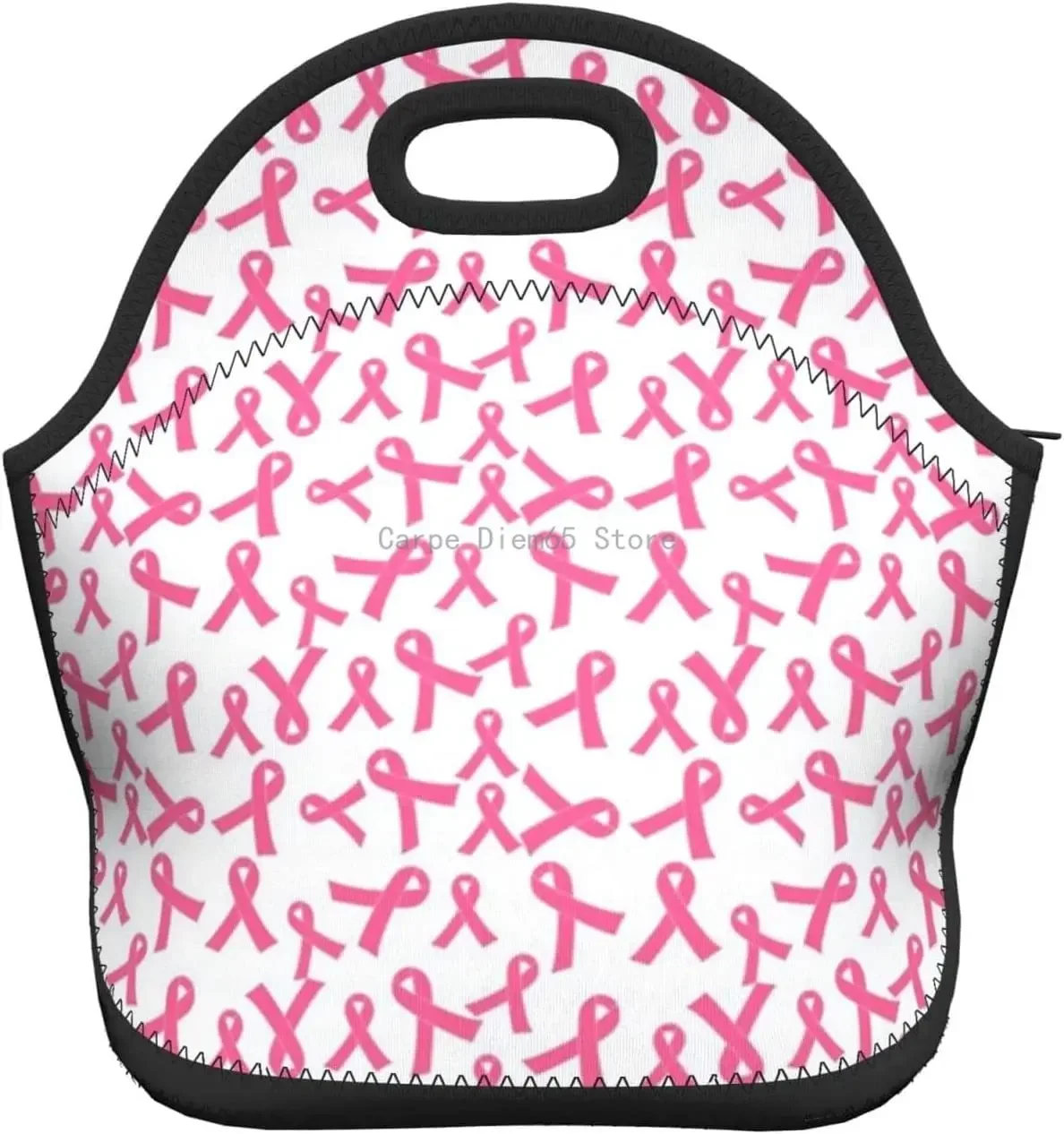 

Ribbons Breast Cancer Lunch Box Reusable Lunch Bag Tote Bag Insulated Lunch Bag for Women Men Lunch Box for Camping Gifts School