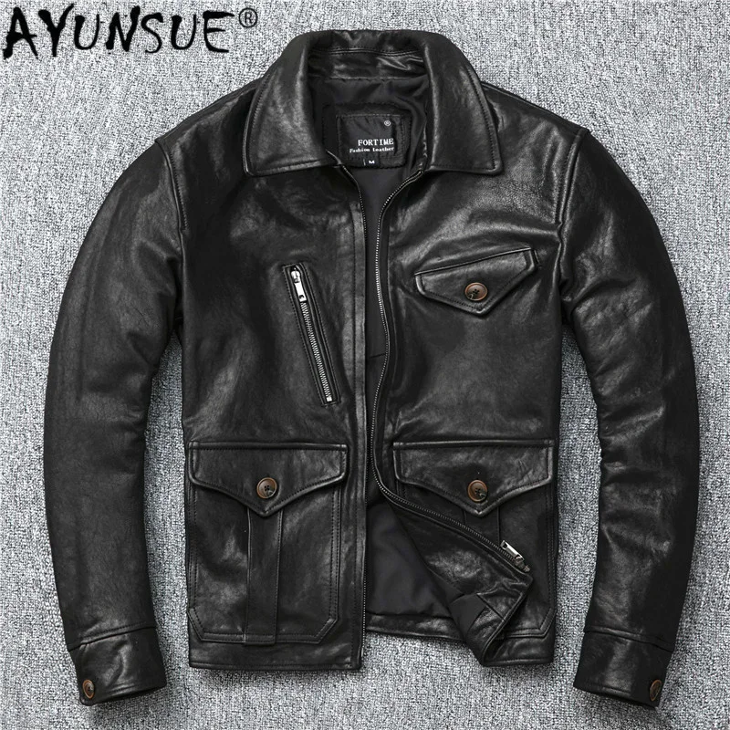 Slim High quality 2023 1231 Genuine Leather Vintage Sheepskin Coat for Men Short Spring Autumn Motorcycle Jacket 
Slim High quality 2023 1231 Genuine Leather Vintage Sheepskin Coat for Men Short Spring Autumn Motorcycle Jacket